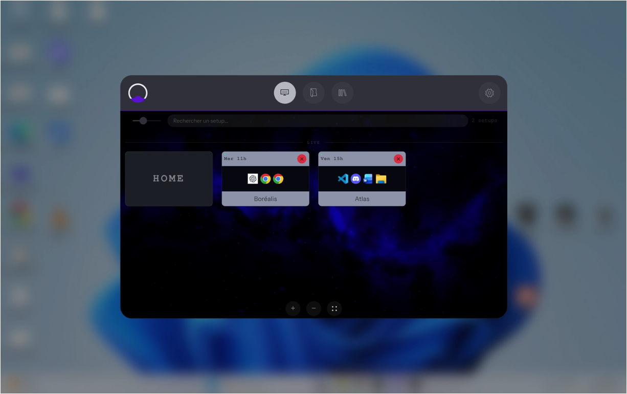 The Onin overlay: switch projects, search by content, and launch apps from one shortcut